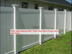100% nguyên chất nguyên chất 6X8FT Vinyl trắng nhựa bảo mật hàng rào tường