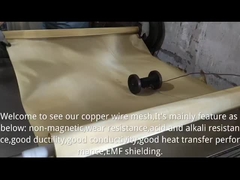 Đỏ 99,99% Than tinh khiết Wire Mesh Roll EMF RF Shield