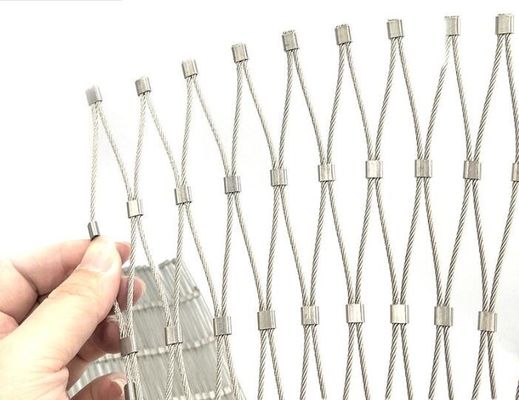 304 Stainless Steel Rope Mesh Flexible Safety Net trang trí Wire Rope Mesh với kích thước tùy chỉnh cho balustrade và vườn thú