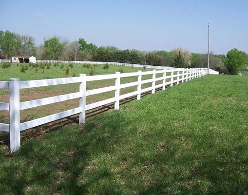 UV Proof Màu trắng nhựa PVC Vinyl Rail Rào Cửa vườn 3 đường sắt