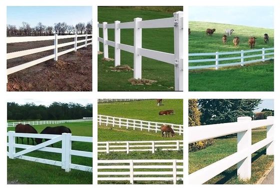 4 feet 5 feet trắng 3 đường ray 4 đường ray PVC nhựa Vinyl Farm hàng rào