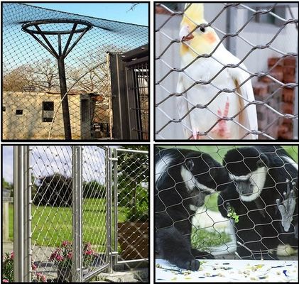 Customized Shape Design Stainless Steel Rope Mesh with Diamond Hole Shape for Zoo and Safety Fencing