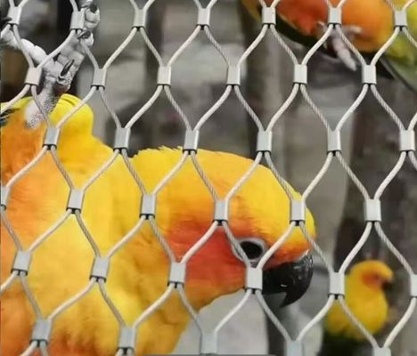 Lưới cáp 2mm Lỗ 50X50mm Dây thừng thép không gỉ cho hàng rào vườn thú với khả năng hấp thụ va đập Không có cạnh sắc và Chống cháy