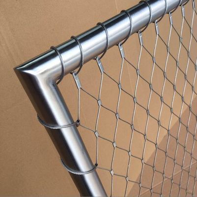 Lưới cáp 2mm Lỗ 50X50mm Dây thừng thép không gỉ cho hàng rào vườn thú với khả năng hấp thụ va đập Không có cạnh sắc và Chống cháy