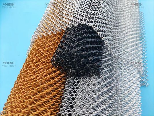 Rèm nhôm trang trí liên kết chuỗi Cascade Coil Drapery Wire Mesh Rèm