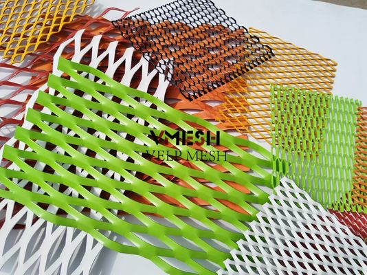 PVDF nhôm mở rộng kim loại lưới 5.5mm 6.0mm tường lớp phủ Ventilated mặt tiền