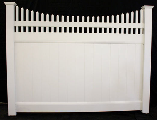 Hàng rào Vinyl phong cách riêng tư bằng nhựa PVC ngoài trời với Picket hàng đầu