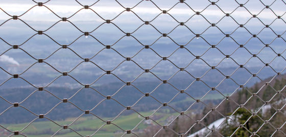 Stainless Steel Cable Rope Mesh cho Kiến trúc Kim cương Flexible Screen Zoo Animal Enclosure Safe