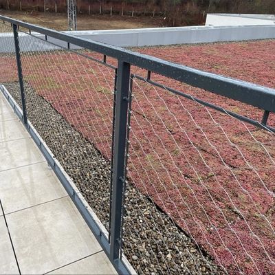 Stainless Steel Cable Rope Mesh cho Kiến trúc Kim cương Flexible Screen Zoo Animal Enclosure Safe