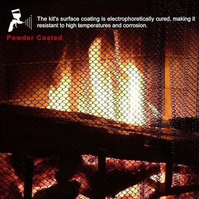 Adjustable Single Panel Silver Color Steel Material Sturdy Fireplace Mesh Screen Curtain