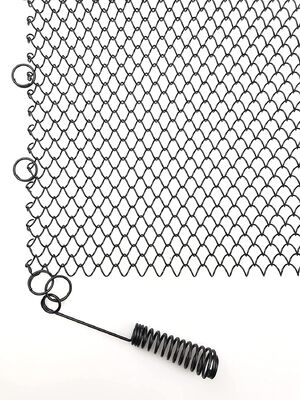 Adjustable Single Panel Silver Color Steel Material Sturdy Fireplace Mesh Screen Curtain