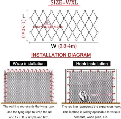 Wire Rope Mesh Kiến trúc cho Tấm Lưới Lan Can, Tấm Ốp Mặt Dựng