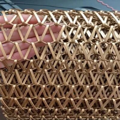Dây phẳng Thép không gỉ Kiến trúc Lưới băng tải dệt xoắn ốc cho tòa nhà