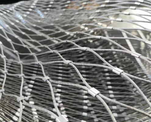3mm Stainless Steel Rope Mesh 7x7 Dệt cho vườn thú sân bay hàng rào