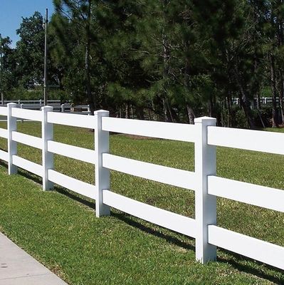 Free Sample 1.2m Height White 3 Rails Heavy Duty Vinyl Rào ngựa PVC Farm Rào