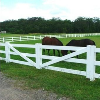 Màu trắng 2Rails 3Rails PVC nhựa Vinyl Farm hàng rào Ranch hàng rào