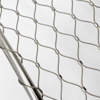 Cable Balustrade Stainless Steel Rope Mesh Bird Garden / Zoo Cage Rào