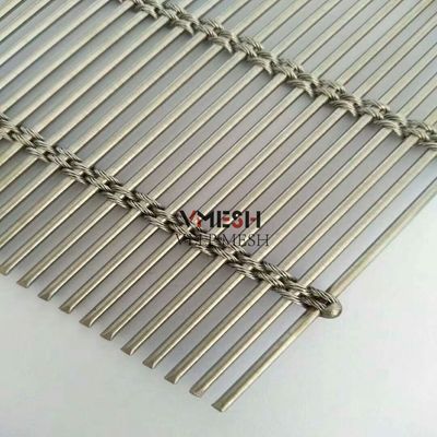 Lưới kim loại dệt bằng dây cáp thép không gỉ trang trí cho rèm mặt tiền