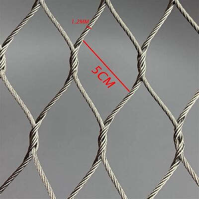 7 * 7 Lưới cáp Dây thép không gỉ Dây dệt tay Lưới Bảo vệ an toàn động vật Hàng rào