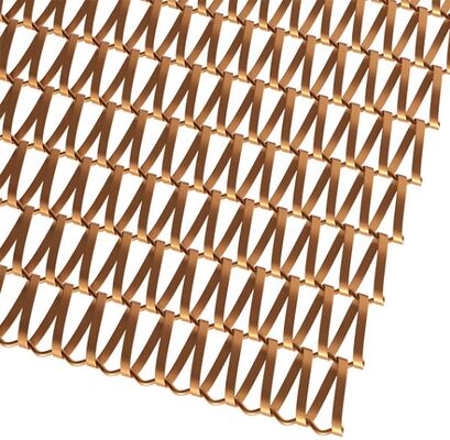 Dây phẳng Thép không gỉ Kiến trúc Lưới băng tải dệt xoắn ốc cho tòa nhà