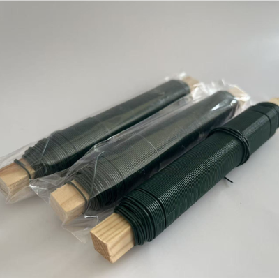 Florist Stem Wire Spool Dây sắt với bề mặt sơn màu xanh lá cây để trang trí