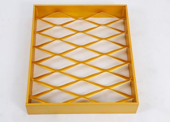 Tấm ốp lưới kim loại nhôm mở rộng 3,5mm 4,0mm vàng với khung chống axit