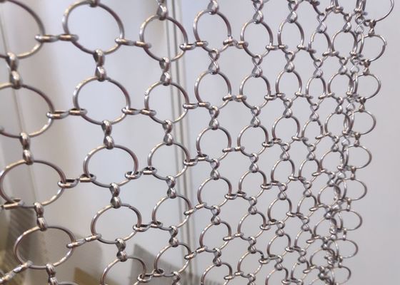 Màn lưới chống cháy vòng Chainmail vàng 3,8mm-50mm Khẩu độ