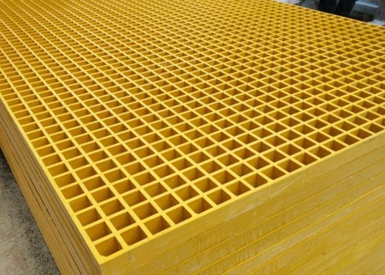 Màu xanh lá cây màu xanh lá cây sợi thủy tinh màu vàng lối đi trên mái nhà 1220 * 3660mm 1220 * 2440mm FRP sàn Gratings