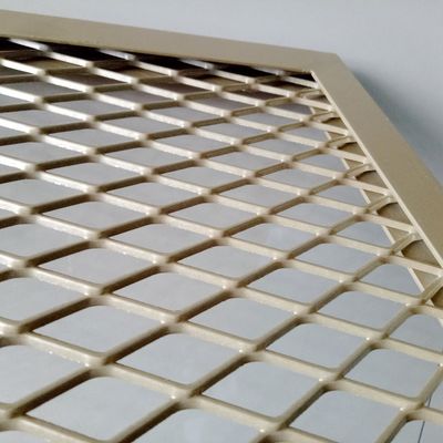 Chiều dài 2mm 1m Lưới nhôm mở rộng Màu vàng Trần tường bên ngoài Trang trí